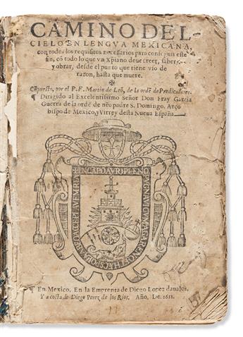 (MEXICAN IMPRINT--1611.) Fray Martín de León. Camino del cielo en lengua mexicana.